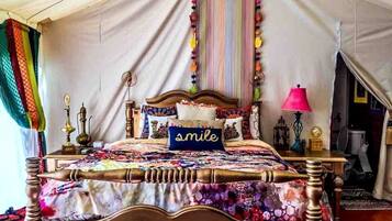 1 bedroom, desk, iron/ironing board, travel cot