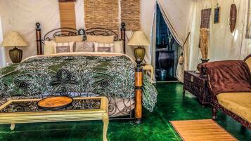 1 bedroom, desk, iron/ironing board, travel crib