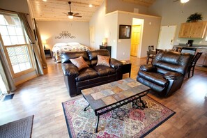 1 bedroom, desk, bed sheets