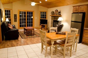 TV, fireplace, DVD player