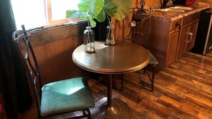 Dining - Unique Steampunk Tiny House Rental in Swan Valley, Idaho near Jackson Hole (Irwin)