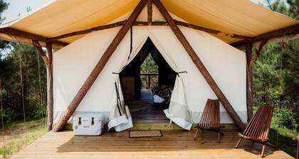 Incredible Safari Tent with Hot-tub, Fire Pit and Sauna in Cadiz, Kentucky