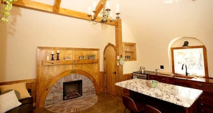 Charming Luxury Hobbit House with Private Hot Tub in Tranquil Woodlands on Littlefield Pond in Springvale, Maine