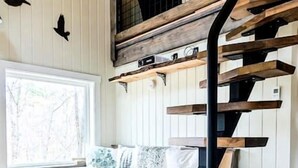 Dining - Luxurious Tree House with Hot Tub and Firepit, Perched over Littlefield Pond, Perfect for a Relaxing Weekend Getaway near Portland, Maine (Sanford)