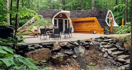 Luxurious and Carbon Neutral Hobbit House with Private Hot Tub in Springvale, Maine, Perfect for a Relaxing Weekend Getaway