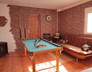 Tv, pejs, dvd-afspiller, bordtennisbord