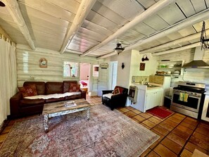 Interior - Log Casita Overlooking Pond and Waterfall near Taos, New Mexico (Taos Ski Valley)