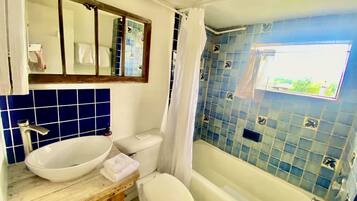 Free toiletries, hair dryer, towels, soap