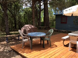Outdoor dining - Create Lasting Memories: Family-Friendly Rustic Cabin in New Mexico's Backcountry (San Miguel County)