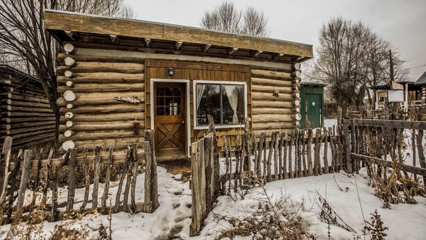 Exterior - Rustic Log Cabin on Eco-Friendly Farm near Taos, New Mexico (San Cristobal)
