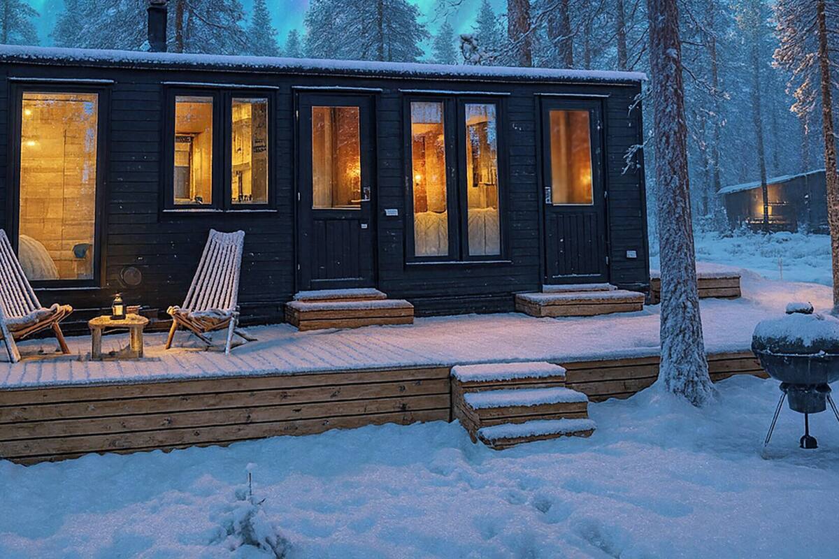 Chalet Basic, pemandangan lembah | Teras/patio