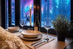 Chalet, vista al valle | Comedor