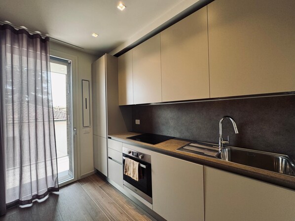 Oven, stovetop, dishwasher, cookware/dishes/utensils - Two-bedroom apartment (IMOLA)