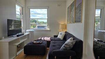 Smart TV, fireplace, offices, computer monitors