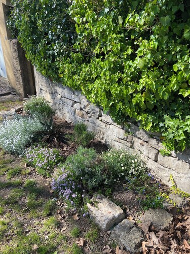 Small village house set in the garden of a rural family home
