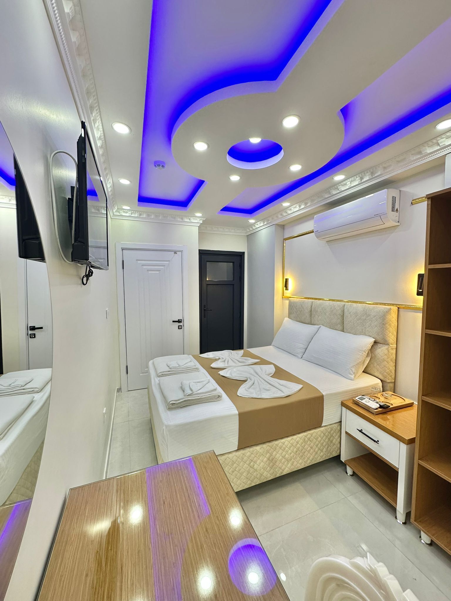 Desk, laptop workspace