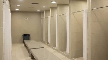 Shower, towels, soap