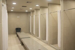 Shower, towels, soap