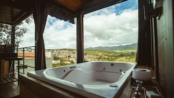 Family Chalet, Patio | Private spa tub
