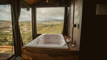 Family Chalet, Patio | Private spa tub