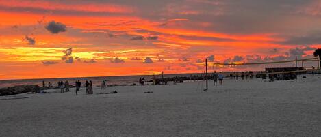 Sun-loungers, beach towels