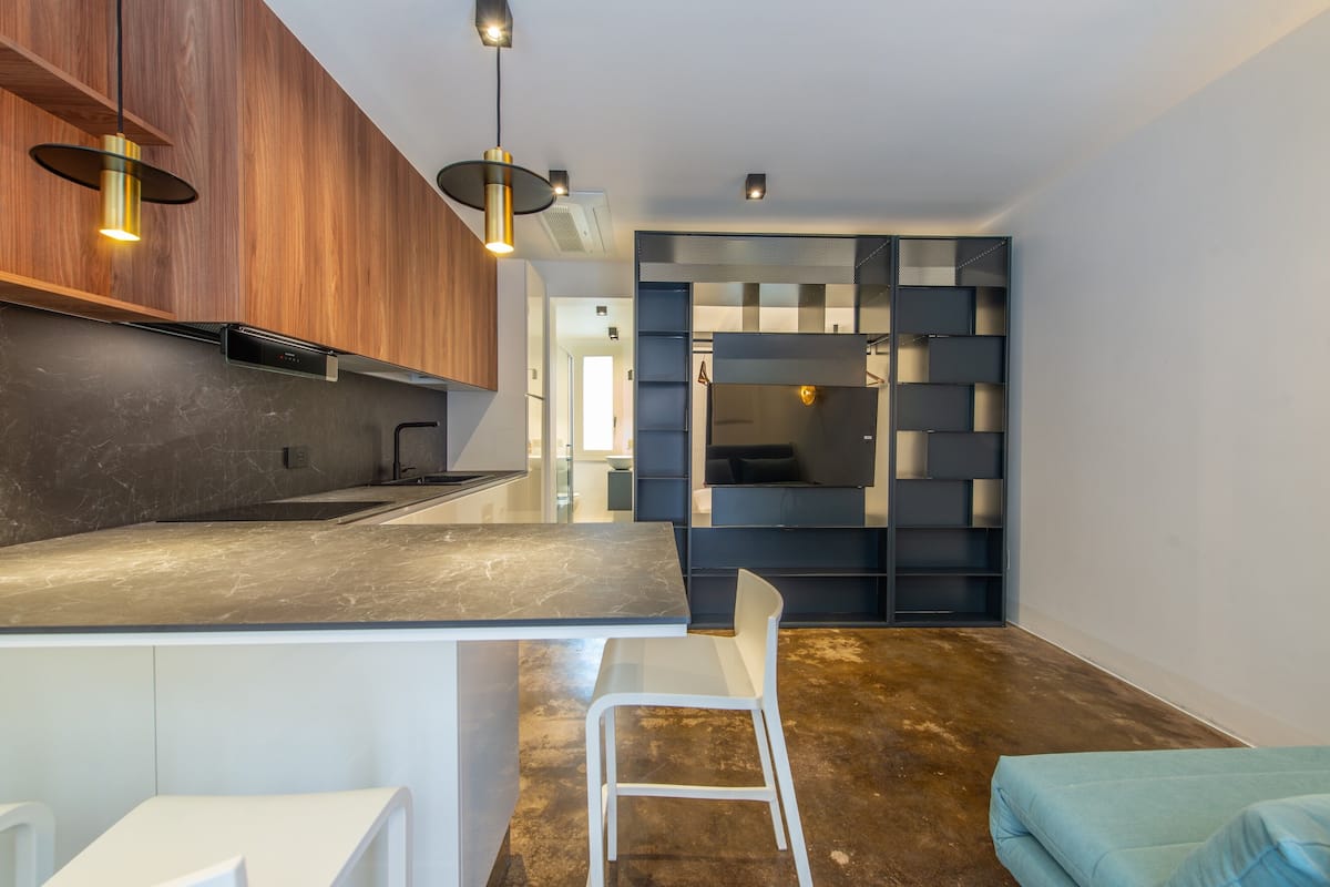 Superior Studio, 1 Queen Bed with Sofa bed, Courtyard View | Living area | 50-inch Smart TV with satellite channels, Netflix, streaming services