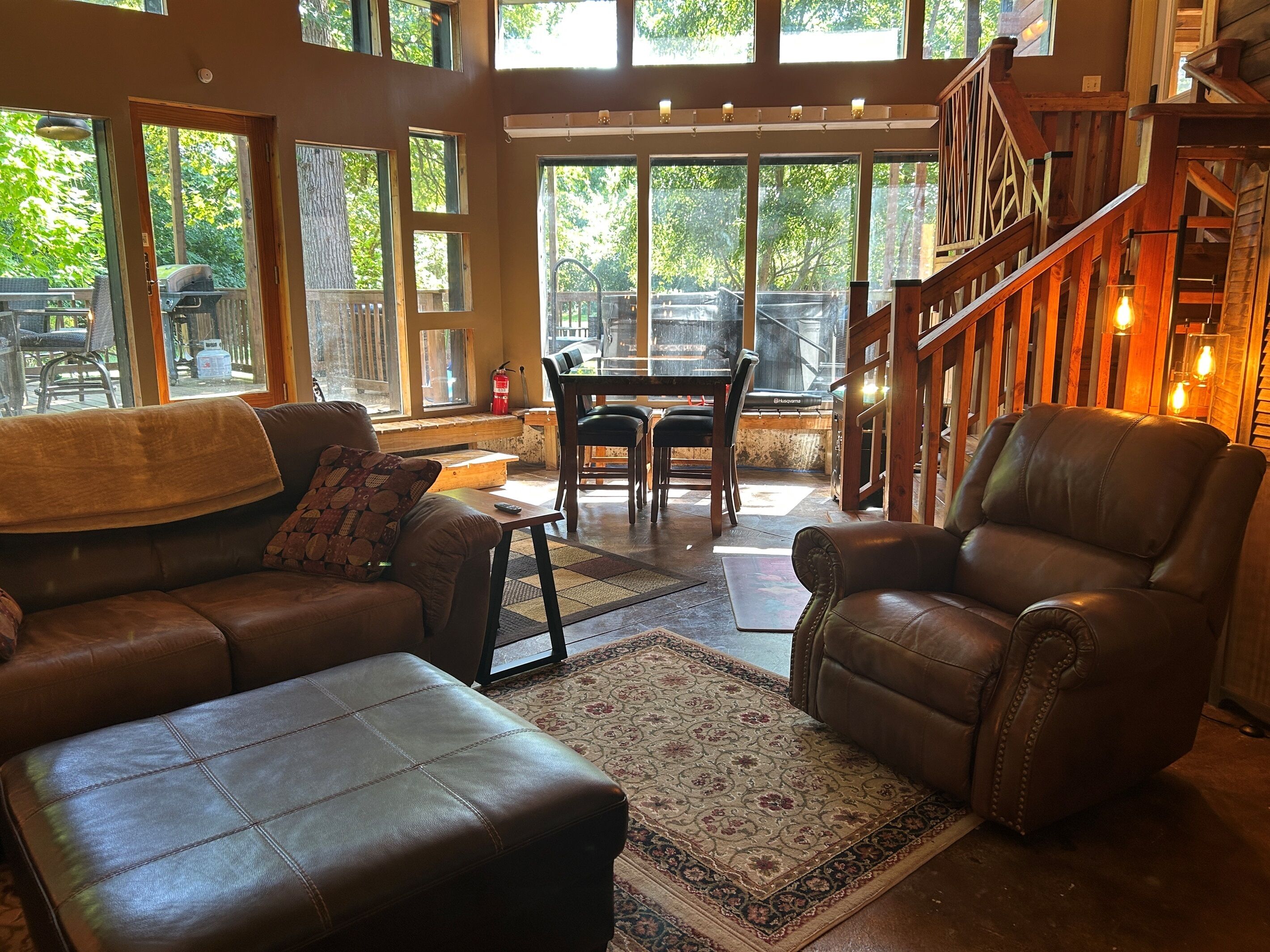 Smart TV, fireplace, video games, books