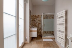 Shower, hair dryer