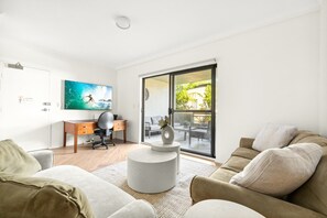 Apartment | Living area - Spacious 2-bed, 2-bath Moments From Avalon Beach (Sydney)