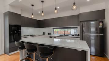 Apartment | Private kitchen | Fridge, microwave, oven, stovetop