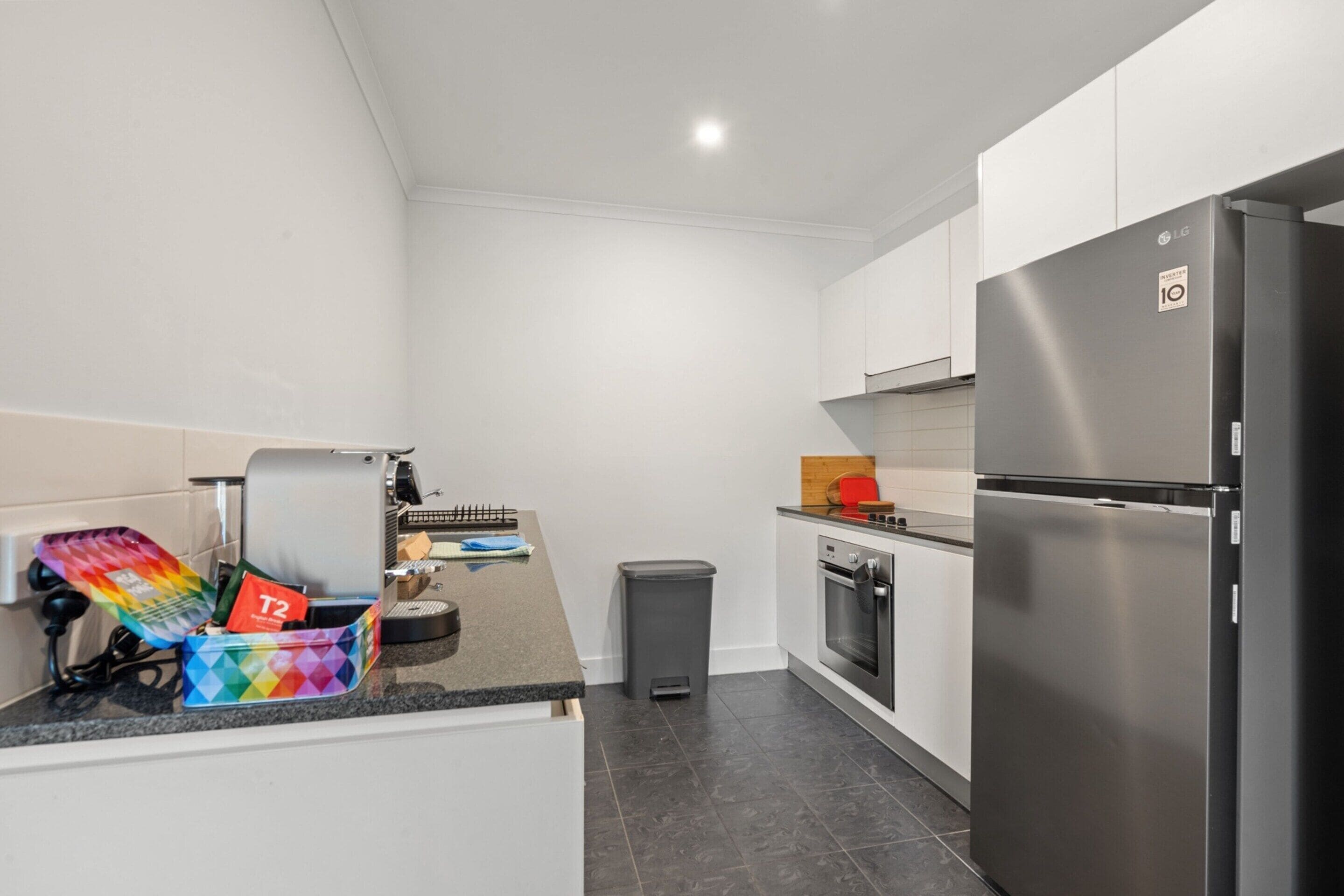 Apartment | Private kitchen | Fridge, microwave, oven, stovetop
