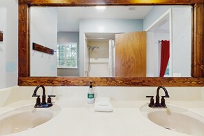 Hair dryer, towels