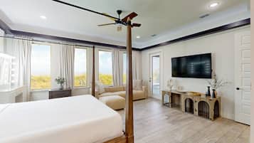 4 habitaciones, tabla de planchar con plancha, internet y ropa de cama