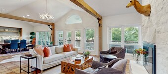 Spacious beautiful home w/full kitchen, balcony and patio, next to golf course