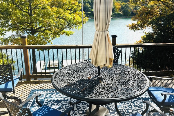 Deck above looking out on the water