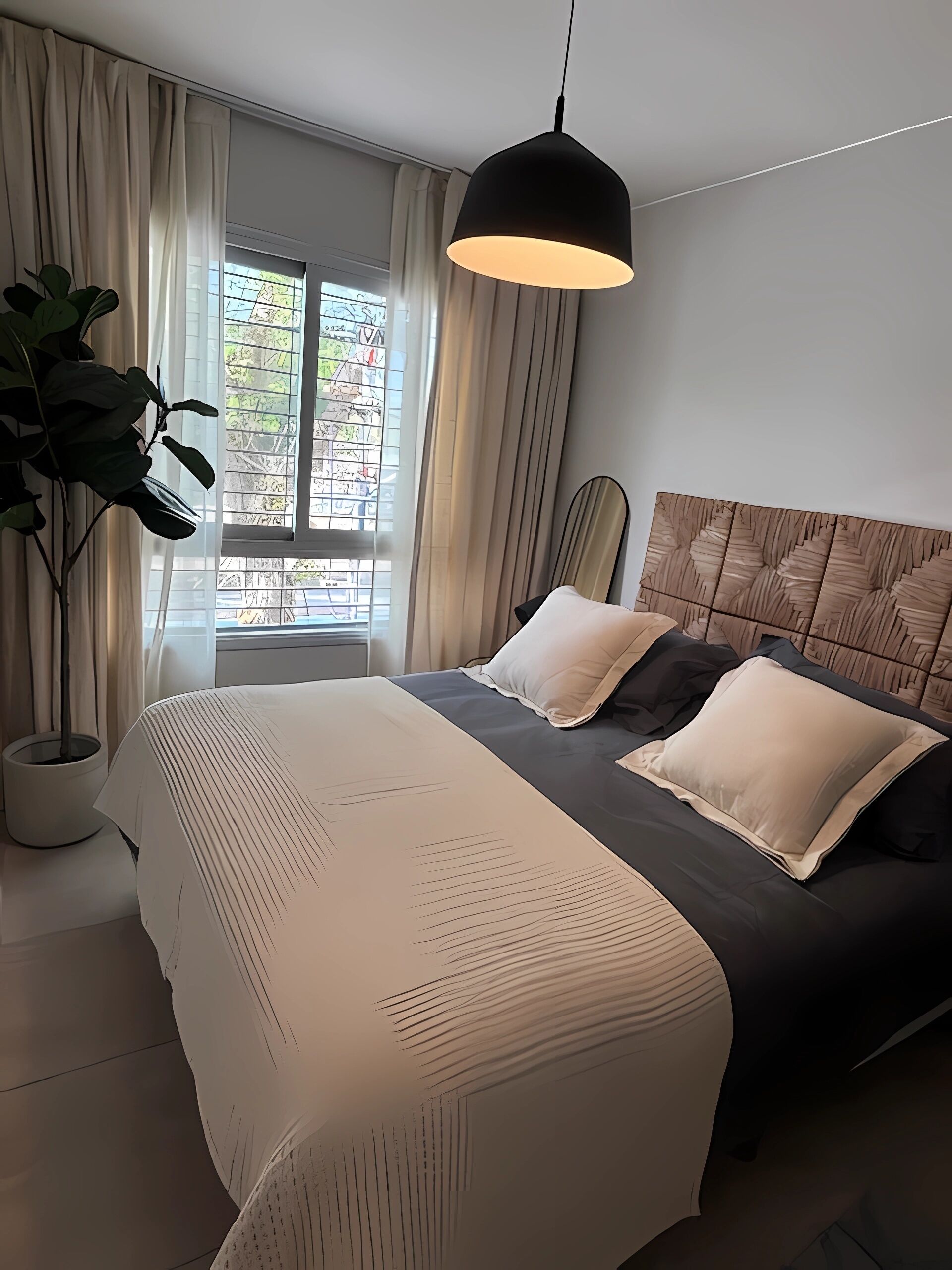 1 dormitorio, tabla de planchar con plancha, Internet y ropa de cama