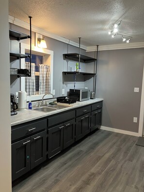 Microwave, oven, stovetop, paper towels