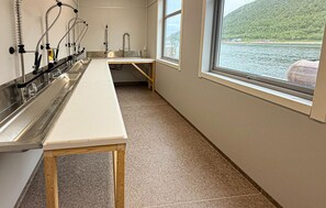 Frigorífico, placa de cocina, lavavajillas y cafetera o tetera