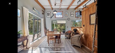 Tranquil space with sounds of stream and native bird life.