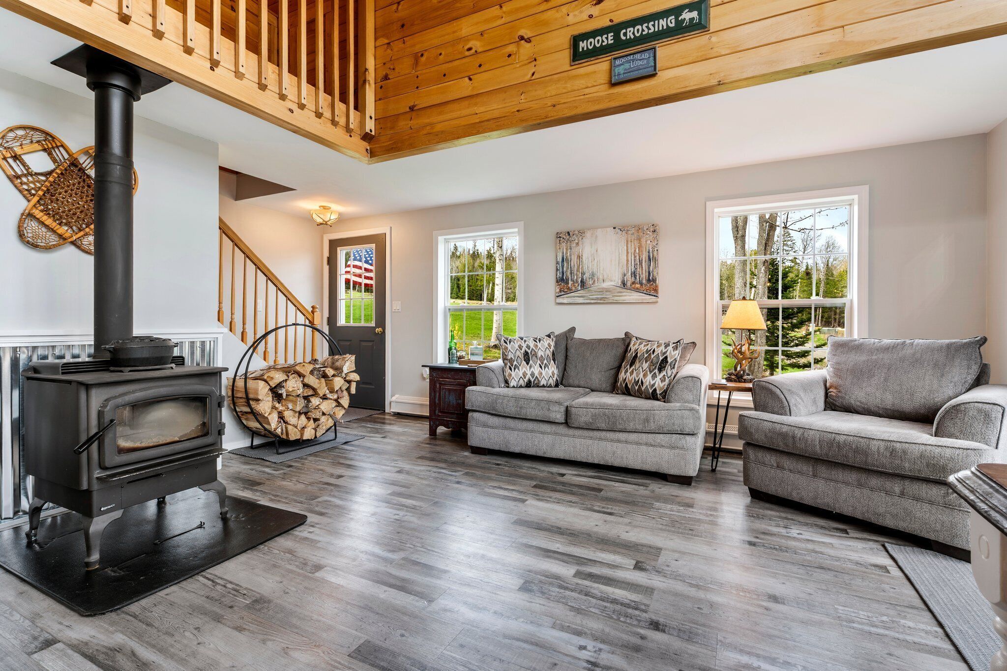 Smart TV, chimenea, reproductor de DVD y libros 