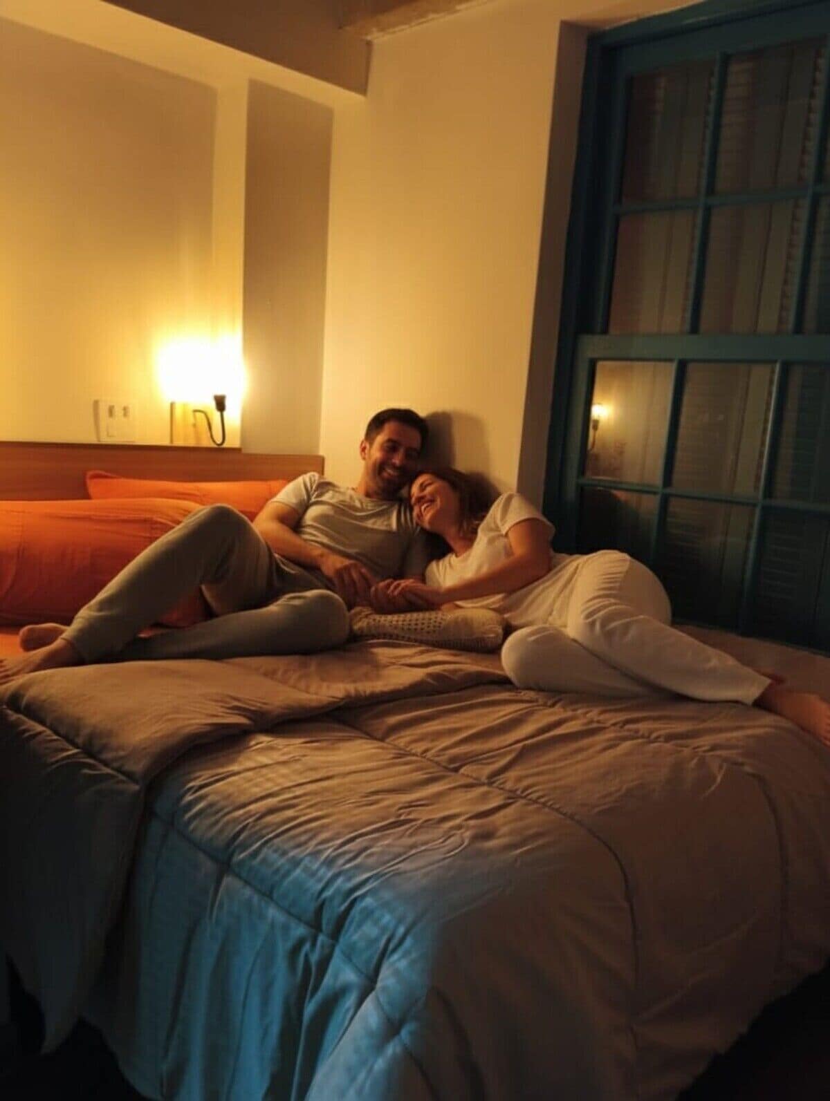 3 - Quarto casal conforto - subsolo - Porta de acesso direto ao jardim | Bộ đồ giường kháng dị ứng, truy cập Internet không dây miễn phí 