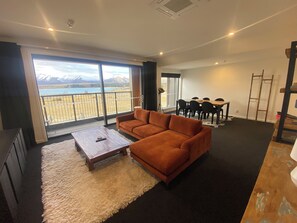 Apartment 1 - 2 bedrooms (1x king / 2x single bed) | Living area | Flat-screen TV - Lot 7 - Studios & Apartments (Lake Tekapo)