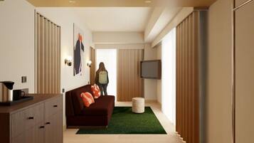 Habitación, 1 cama de matrimonio grande con sofá cama (View) | Ropa de cama de alta calidad y edredones de plumas