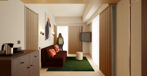 Room, 1 King Bed with Sofa bed (View) | Premium bedding, down comforters, pillowtop beds, in-room safe - Hampton by Hilton Bordeaux Merignac Airport (Merignac)