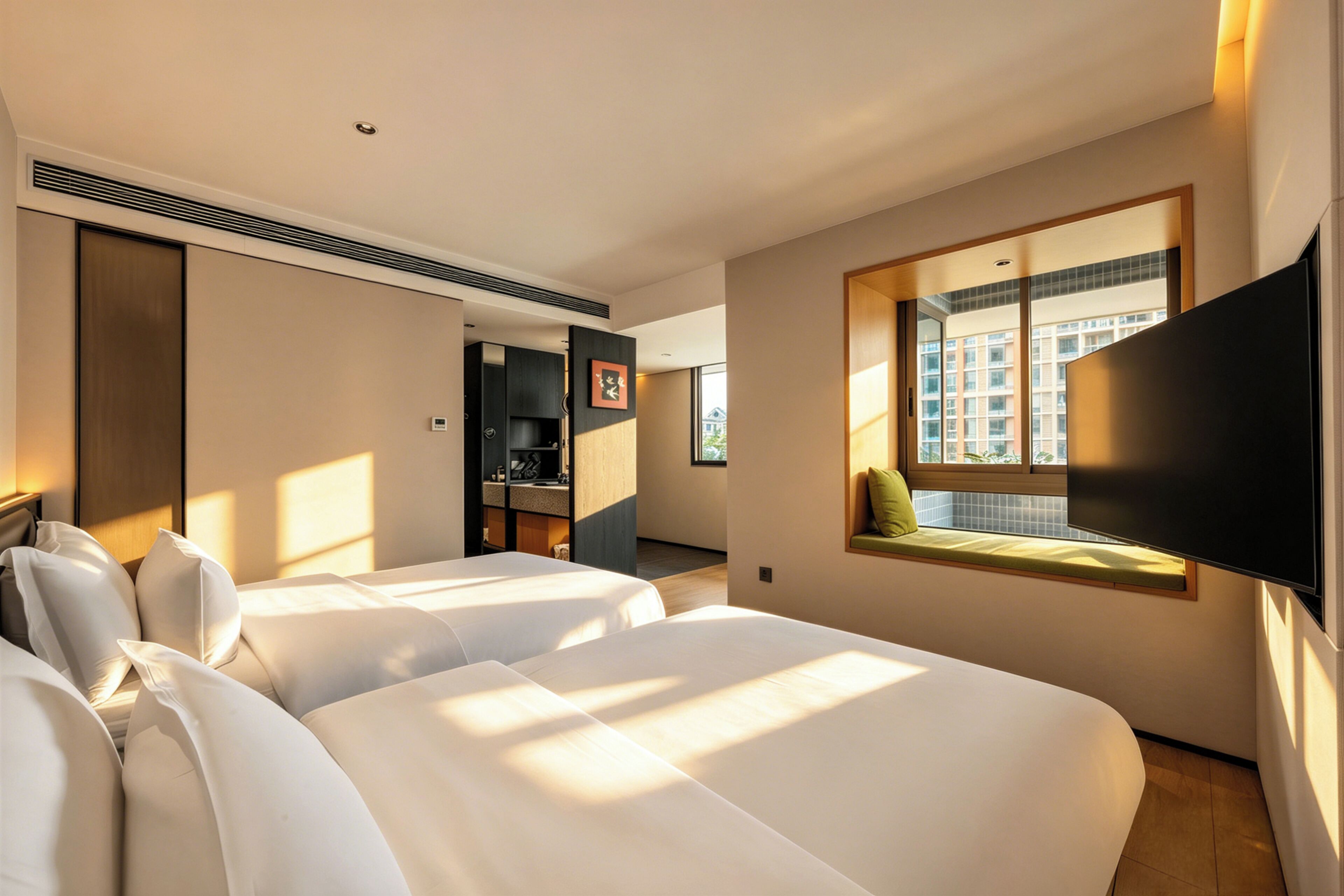 Superior Twin Room, Non Smoking, City View | Laptop workspace, soundproofing, free WiFi