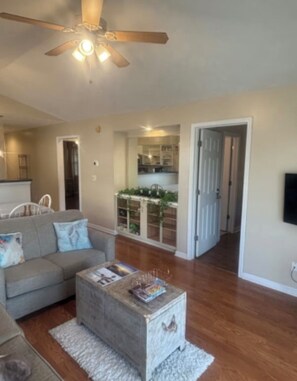 TV, DVD player, books