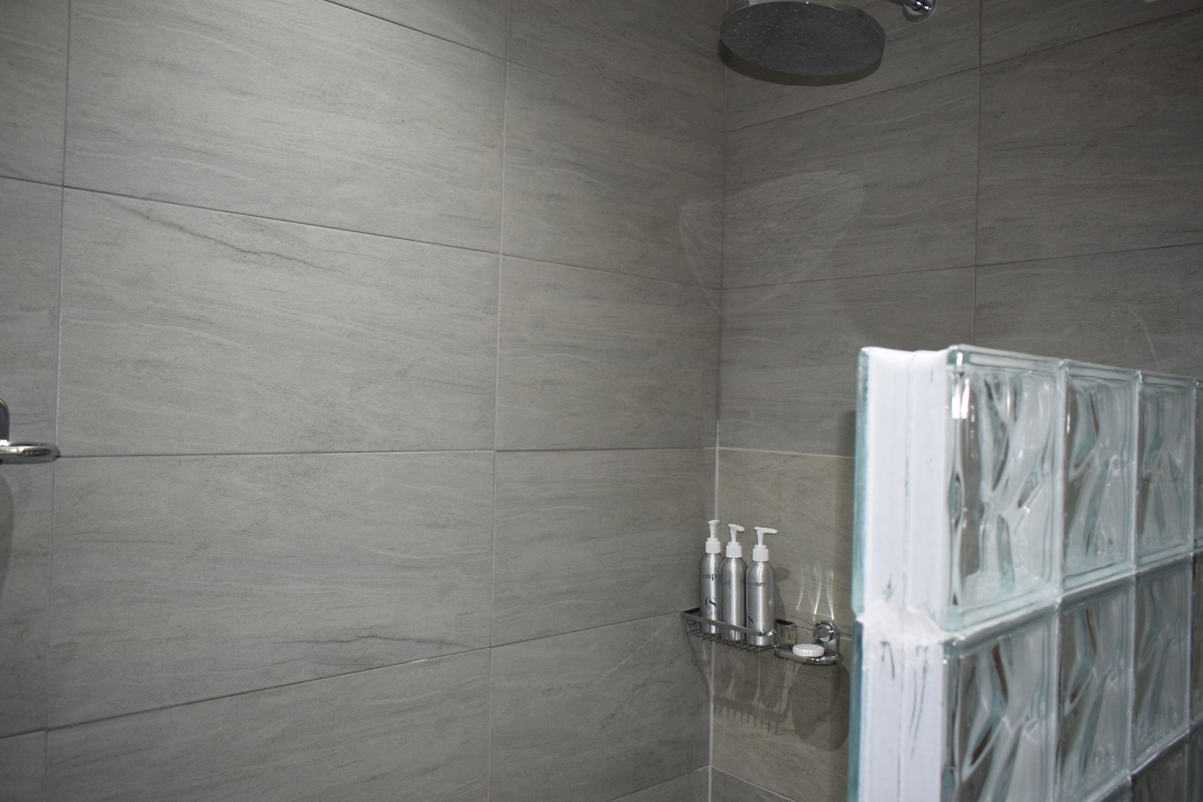 Regadera, secadora de cabello, bidet, toallas 