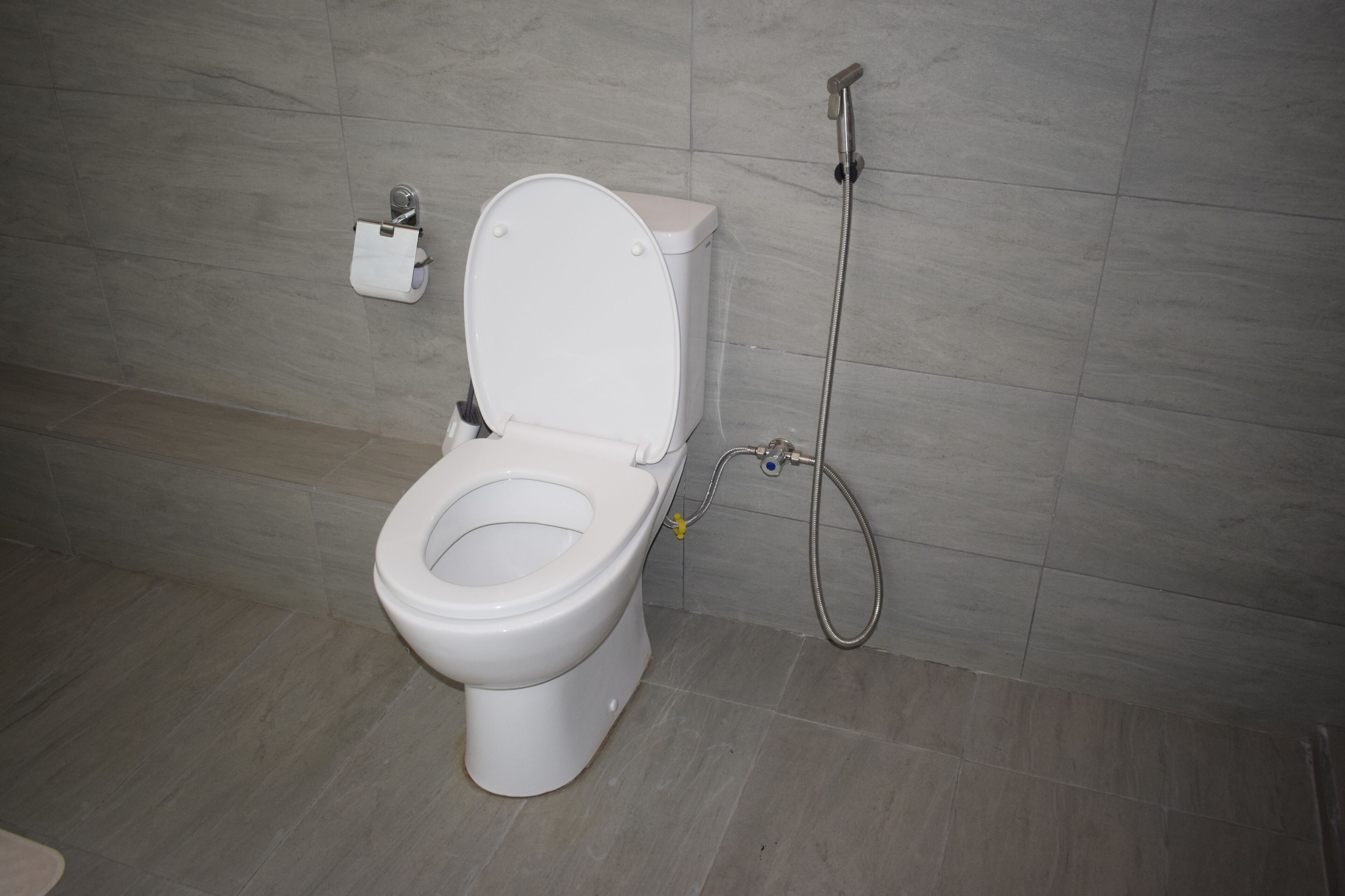 Regadera, secadora de cabello, bidet, toallas 