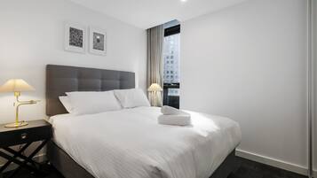 شقة | 2 عدّة غرف نوم ومكواة/لوح كي وملاءات أسرّة