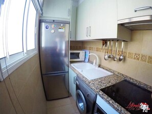Fridge, microwave, oven, toaster